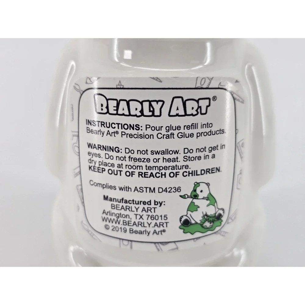 Bearly Art Precision Craft Glue Refill 11oz Bear Bottle Non-Toxic Dries Clear